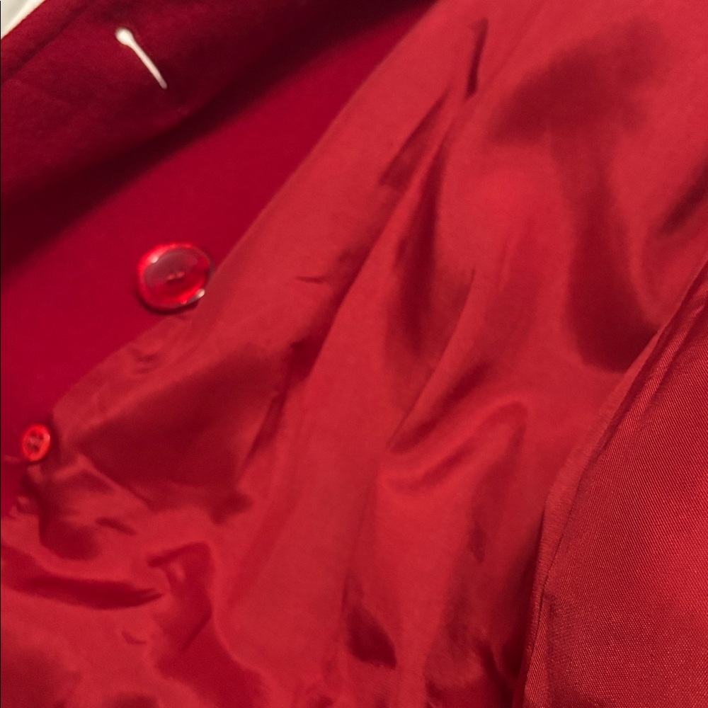 VTG Forecaster of Boston Red double-breasted 100% wool longline coat SZ 18 - Picture 6 of 12